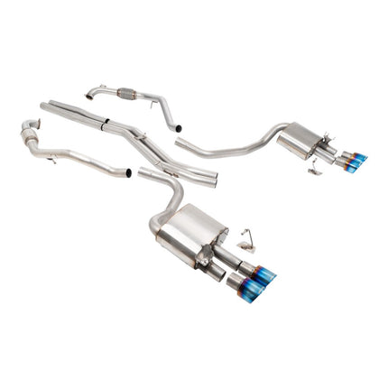 Milltek SSXAU1201 Cat-Back Exhaust 2.5" Quad GT-100 Blue Titanium Trims for Audi S5 Sportback (B9) RHD