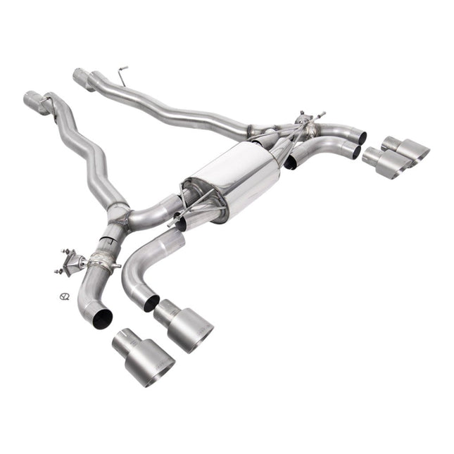 Milltek SSXBM1176 Axle-Back Exhaust 3.15" Brushed Titanium GT-100 Trims for BMW M5 / M5 Competition (F90)