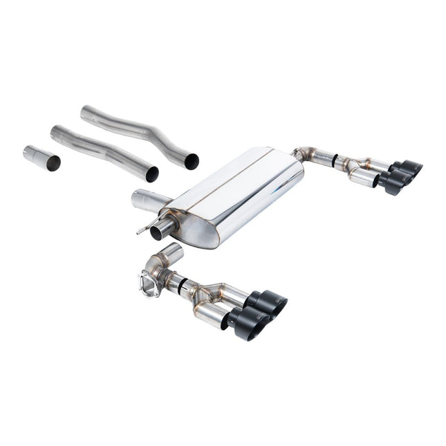 Milltek SSXBM1249 Filter-Back Exhaust with Cerakote Black GT-100 Tips for BMW 128ti F40