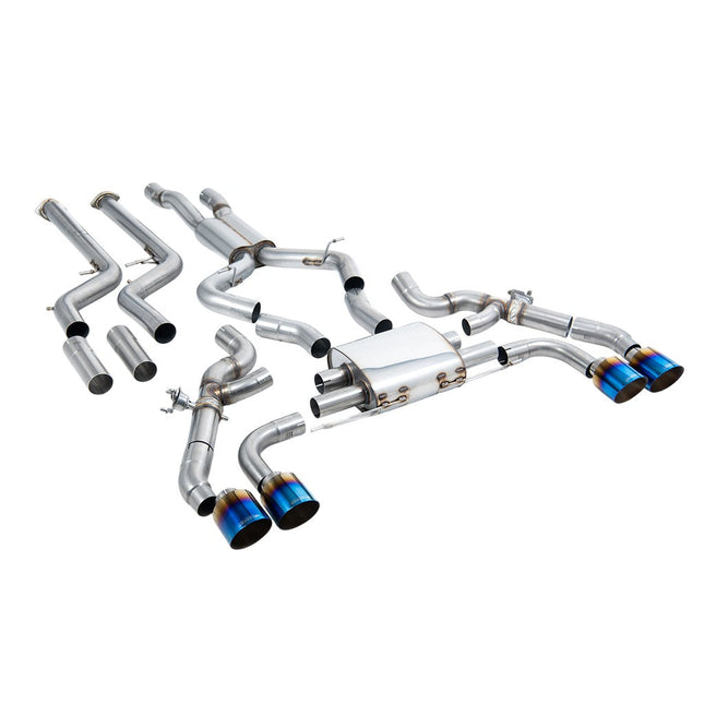 Milltek Sport Downpipe-Back Exhaust with Blue Titanium GT-115 Tips for BMW X3M G01 and X4M G02 (SSXBM1258)