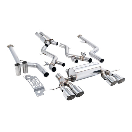 Milltek SSXBM1286 Cat-Back Exhaust 3" (Polished GT-115 Trims) for BMW M2 (G87) OPF/GPF