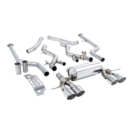 Milltek SSXBM1291 Cat-Back Exhaust 3" Polished GT-115 Trims for BMW M2 (G87) OPF/GPF