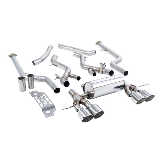 Milltek SSXBM1291 Cat-Back Exhaust 3" Polished GT-115 Trims for BMW M2 (G87) OPF/GPF