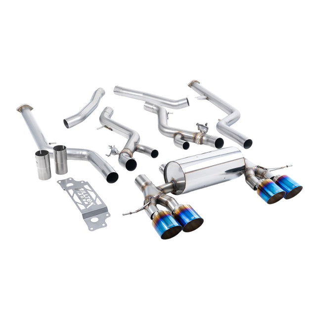 Milltek Sport Cat-Back Exhaust 3" (Blue Titanium GT-115 Trims) for BMW M2 (G87) OPF/GPF - SSXBM1294