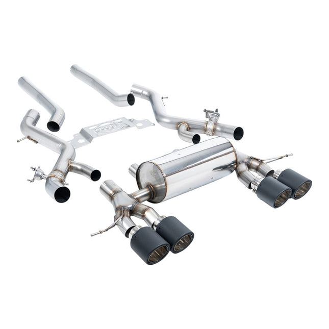 Milltek SSXBM1305 Secondary Cat-Back Exhaust 3" (Carbon JET-115 Trims) for BMW M2 (G87) Non-OPF/GPF
