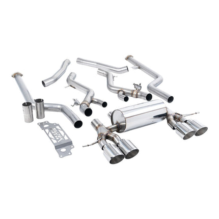 Milltek SSXBM1306 Cat-Back Exhaust 3" (Polished GT-115 Trims) for BMW M2 (G87) Non-OPF/GPF
