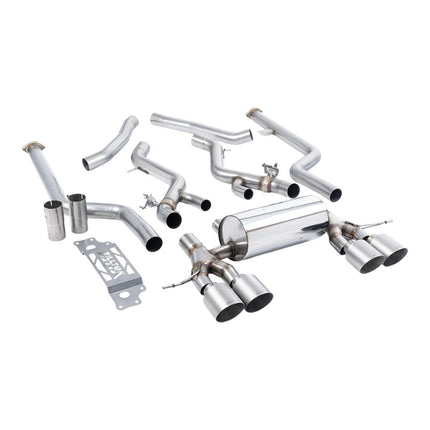Milltek Sport Cat-Back Exhaust 3" (Brushed Titanium GT-115 Trims) for BMW M2 (G87) Non-OPF/GPF - SSXBM1308