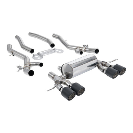 Milltek SSXBM1321 Secondary Cat-Back Exhaust 3.15" (Blue Titanium GT-115 Trims) for BMW M3 (G80/G81) / M4 (G82)