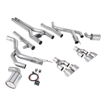 Milltek Sport Front Pipe-Back Exhaust with Brushed Titanium GT-100 Tips for Dodge Challenger SRT Hellcat 2015 to 2022 (SSXDOD103)