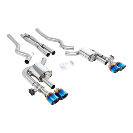 Milltek SSXFD419 Cat-Back Exhaust 2.76" (Blue Titanium GT-115 Tips) for Ford Mustang Dark Horse (S650) / Mach 1 (S550)