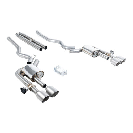Milltek SSXFD422 Cat-Back Exhaust 2.76" Brushed Titanium GT-115 Tips for Ford Mustang Dark Horse (S650) / Mach 1 (S550)