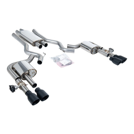 Milltek SSXFD435 Cat-Back Exhaust (Cerakote Black GT-100 Trims) for Ford Mustang 2.3L Fastback (S650)