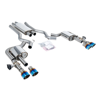 Milltek Sport Cat-Back Exhaust 2.76" (Blue Titanium GT-100 Trims) for Ford Mustang 2.3L Fastback (S650) 2024 - SSXFD437