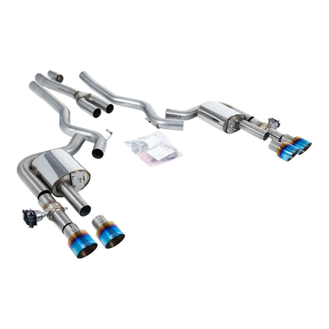 Milltek SSXFD438 Cat-Back Exhaust 2.76" (Blue Titanium GT-100 Trims) for Ford Mustang 2.3L Fastback (S650) 2024