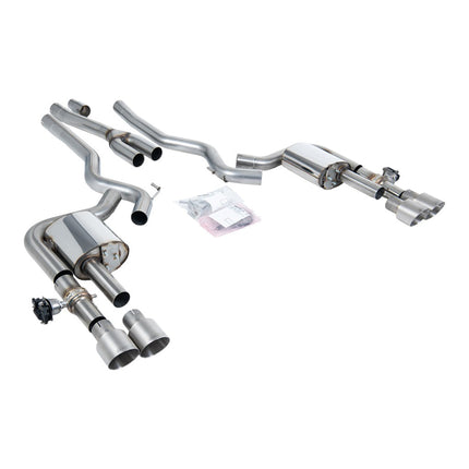 Milltek SSXFD439 Cat-Back Exhaust 2.76" Brushed Titanium GT-100 Trims for Ford Mustang 2.3L Fastback (S650)