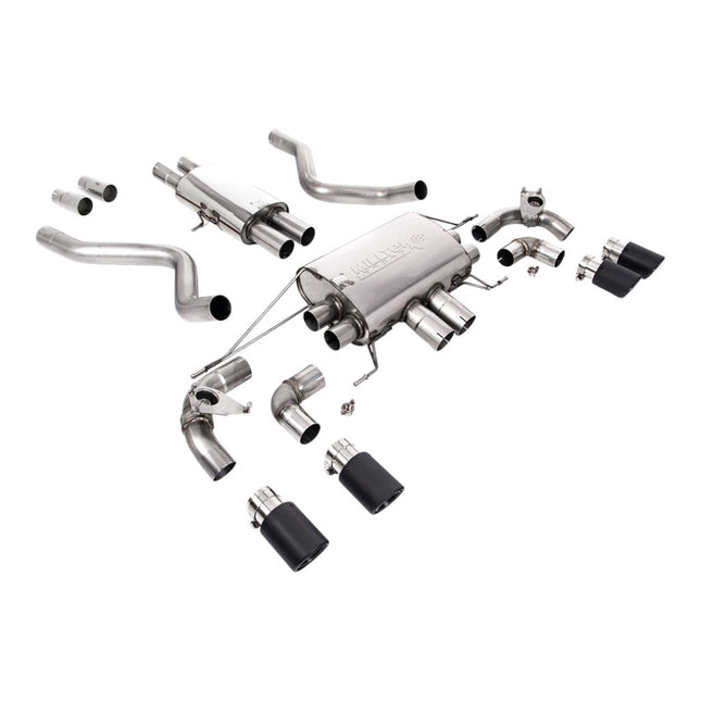 Milltek SSXLR114 Filter-Back Exhaust (Carbon JET-90 Trims) for Land Rover Defender 90 P525 OPF/GPF