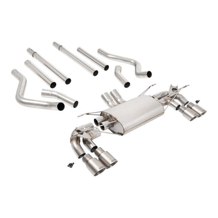 Milltek SSXLR236 Filter-Back Exhaust 2.76" (Brushed Titanium GT-90 Trims) for Land Rover Defender 130 5.0 (2023+)