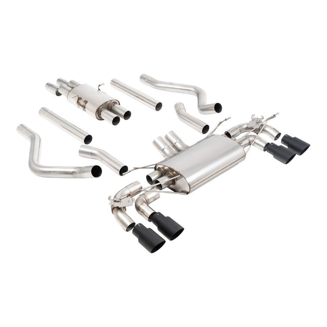 Milltek SSXLR240 Filter-Back Exhaust 2.76" Cerakote Black GT-90 Trims for Land Rover Defender 130 5.0