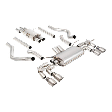 Milltek SSXLR241 Cat-Back Exhaust 2.76" (Brushed Titanium GT-90 Trims) for Land Rover Defender 130 5.0 (2023+)