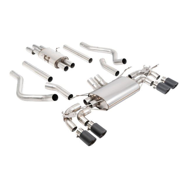 Milltek SSXLR243 Filter-Back Exhaust 2.76" (Valved, Carbon JET-90 Trims) for Land Rover Defender 130 5.0 (2023+)
