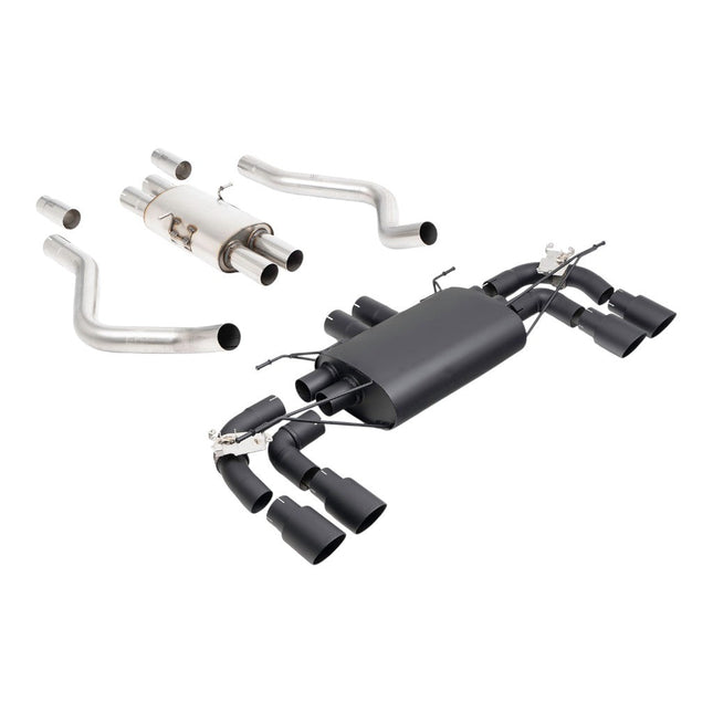 Milltek Sport Cat-Back Exhaust with Quad GT-90 Cerakote Black Tips for Land Rover Defender 90 5.0 2021 (SSXLR255)