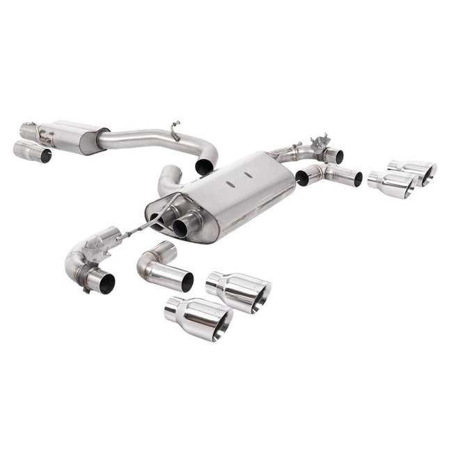 Milltek SSXVW656 Cat-Back Exhaust with Polished GT-100 Tips for VW Golf R Mk7.5