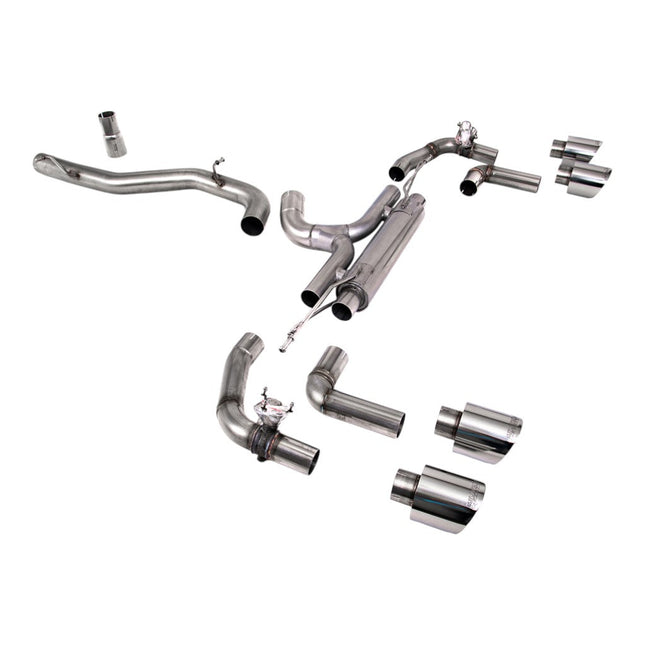 Milltek SSXVW667 Filter-Back Exhaust with Polished GT-115 Tips for VW Golf R Mk8