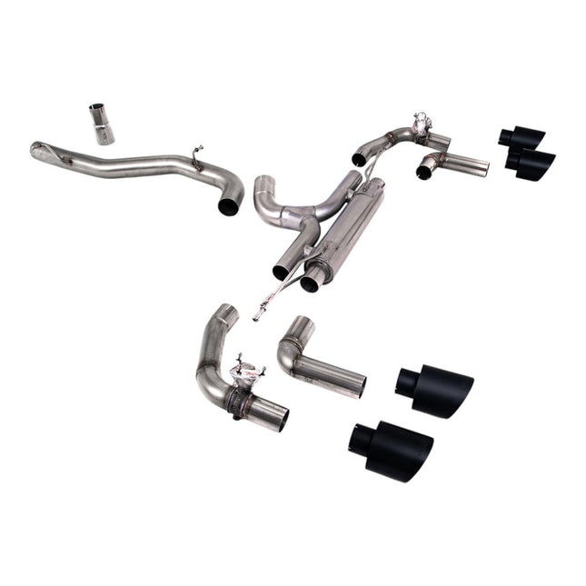 Milltek SSXVW668 Filter-Back Exhaust for VW Golf R Mk8 Cerakote Black GT115 (Race)