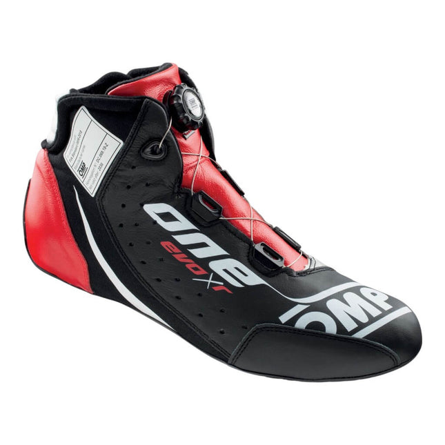 OMP ONE EVO X-R Racing Shoes - Black/Silver/Red