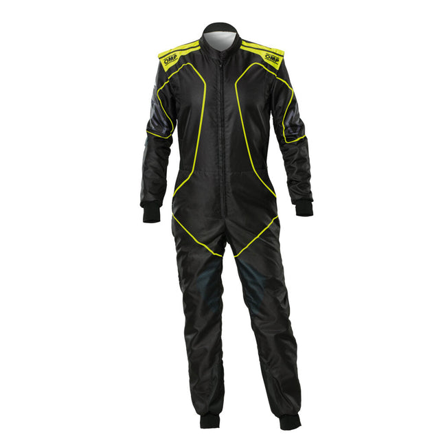 OMP KS-3X ART Karting Suit - Black/Fluo Yellow