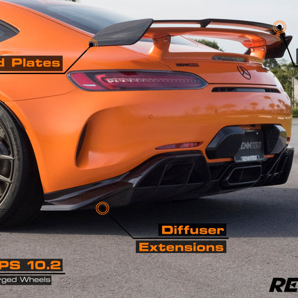 RENNtech Carbon Fiber Rear Diffuser Extensions for Mercedes-AMG GT R C190, image 10