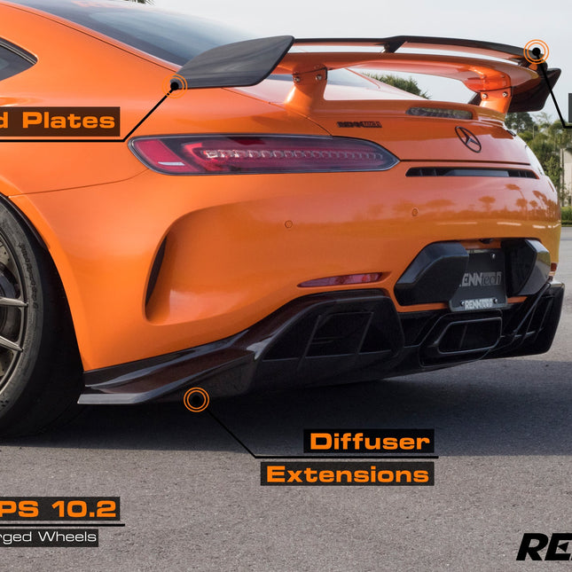 RENNtech Carbon Fiber Rear Diffuser Extensions for Mercedes-AMG GT R C190, image 10