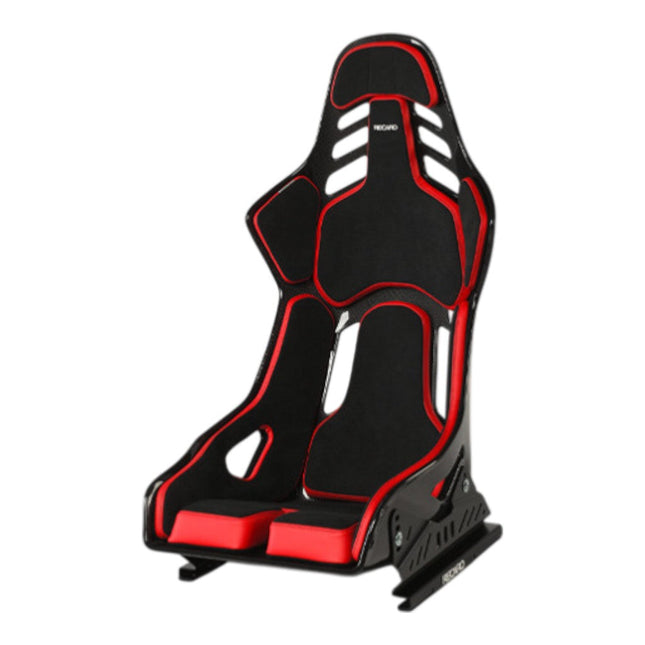 Recaro Podium CF Racing Seat Left Side FIA 8855-1999 Black Alcantara Red Leather Size M (078.31.1B22)