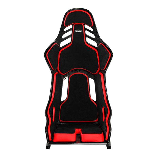 Recaro Podium CF Racing Seat Left Side FIA 8855-1999 Black Alcantara Red Leather Size M (078.31.1B22)