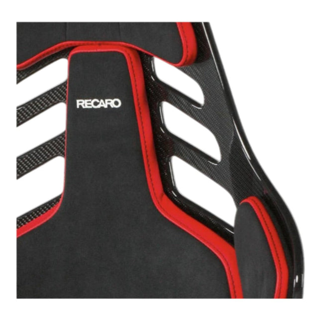 Recaro Podium CF Racing Seat Right Side FIA 8855-1999 Black Alcantara Red Leather Size M (078.31.2B22)