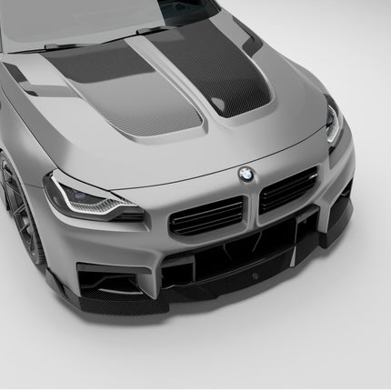 Revozport BMW M2 G87 Coupe 2023+ Dry Carbon Fiber Front Bumper Center Trim, view 3