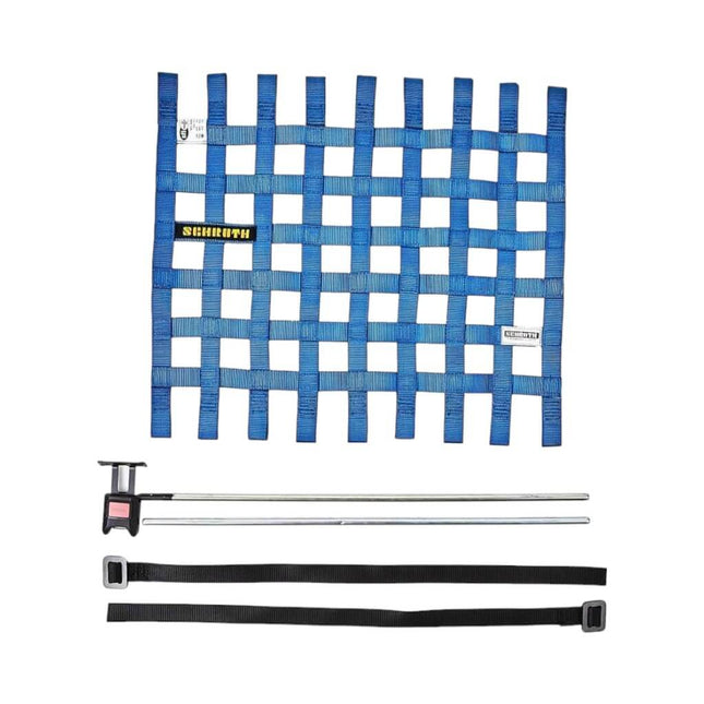 Schroth Right Window Net with Hardware 400 x 405mm Blue SFI FIA (09543-1)