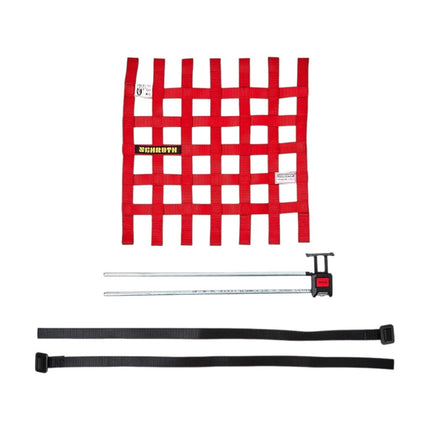 Schroth Right Window Net with Hardware 525 x 467mm Red SFI FIA (09545-2)