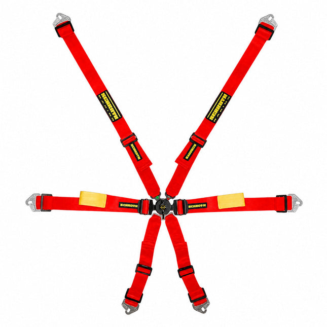 Schroth Enduro Racing Harness 2x2 6-Point Red for BMW M2 (G87), M3 (F80, G80) and M4 (F82, G82) (94510A-2)