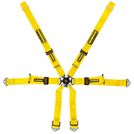 Schroth Profi Racing Harness 2x2 6-Point Yellow for Porsche 911 GT3 and GT3 RS (991, 992) (94660-H3)