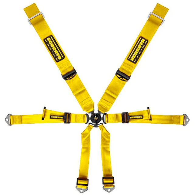 Schroth Profi Racing Harness 3x2 6-Point Yellow for Porsche 718 Cayman and Boxster (981, 982) (94670-H3)