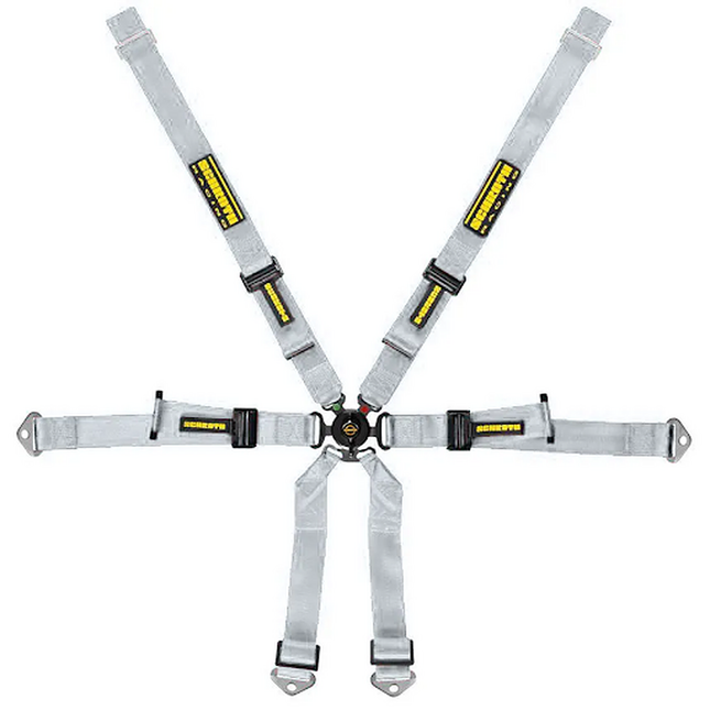 Schroth Profi Racing Harness 2x2 6-Point Silver for Porsche 718 Cayman and Boxster (981, 982) (94680-9)