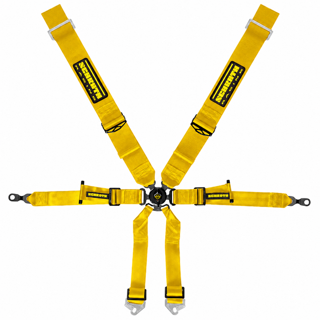 Schroth Profi Racing Harness 3x2 6-Point Yellow for Porsche 911 (996, 997) (94690-H3)