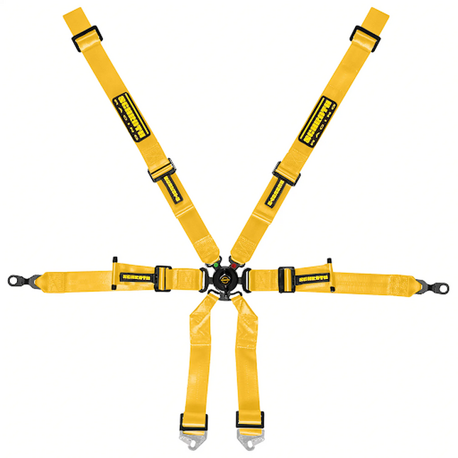 Schroth Profi Racing Harness 2x2 6-Point Yellow for Porsche 911 (996, 997) (94700-H3)
