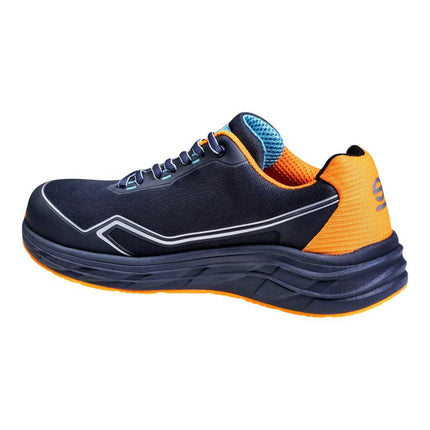 Sparco Mirage Gulf S1PS Mechanics Shoes - Navy Blue/Fluo Orange